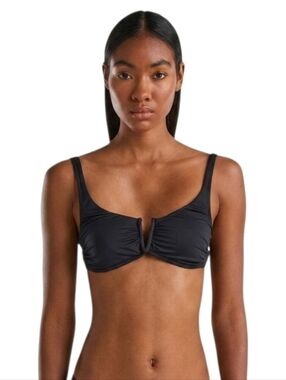 United Colors of Benetton Women’s Black V-Front Tie Back Bikini Top B Cup
